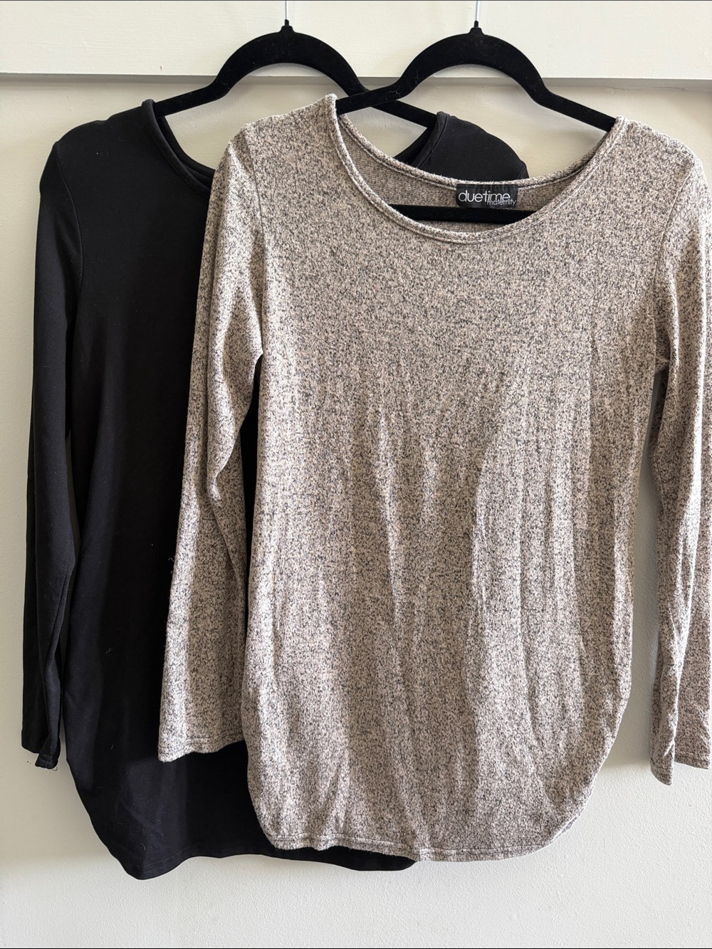 Duo of maternity long sleeve shirts